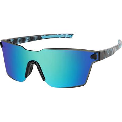 Zenni Round Sunglasses Grey With Blue Mirror Plastic Frame