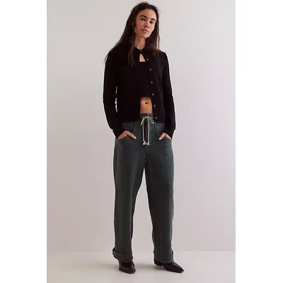 We The Free Washed Away Pull-On Jeans at Free People in Army, Size: Large