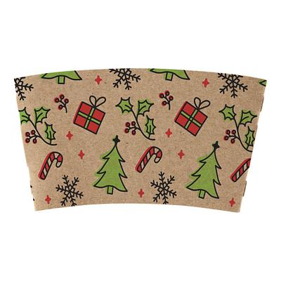 Choice 10-24 oz. Holiday Printed Coffee Cup Sleeve / Jacket / Collar - 1,800/Case
