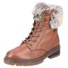 Winterboots REMONTE "ELLE-Collection", Damen, Gr. 39, braun (braun, kombiniert), Leder, Textil, casual, Schuhe, mit Kontrastnaht