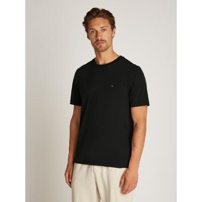 T-Shirt TOMMY HILFIGER "ESSENTIAL REG FIT SOLID TEE", Herren, Gr. M, schwarz, Single Jersey, Obermaterial: 100% Baumwolle, unifarben, casual, Basic, Rundhals, Kurzarm, Shirts, mit Rundhalsausschnitt Image