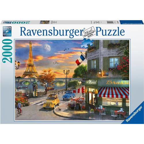 Puzzle RAVENSBURGER ""Romantische Abendstunde in Paris"" Puzzles bunt Kinder Made in Germany, FSC - schützt Wald weltweit