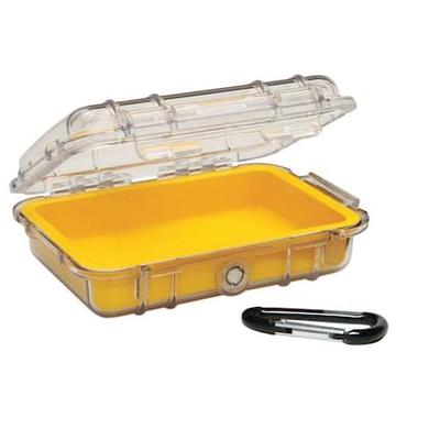 PELICAN 1020 Micro Case,Yellow,6.82 x 4.75 x 2.12 In