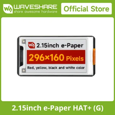 Waveshare 2,15 Zoll E-Paper-Display (G), E-Ink-Display für Raspberry Pi, 296 x 160, Image
