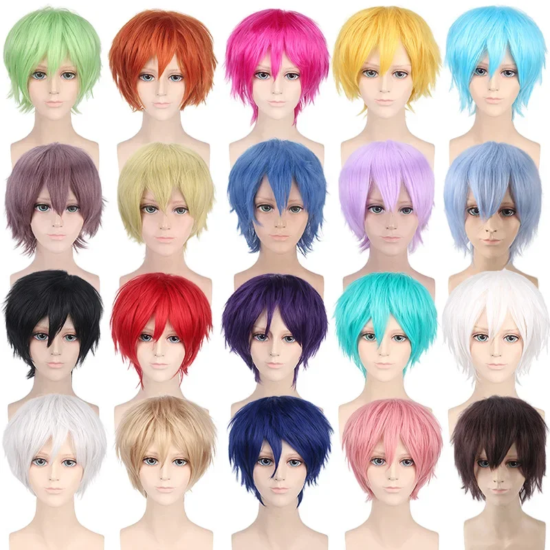 Synthetische kurze Perücke Haar Party Bob schwarz Cosplay Perücke mit Pony blond blau Kostüm Lolita Perücke Image