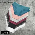Moonflame 5 pezzi intimo per ragazze slip in cotone a vita bassa mutandine da donna sexy in pizzo