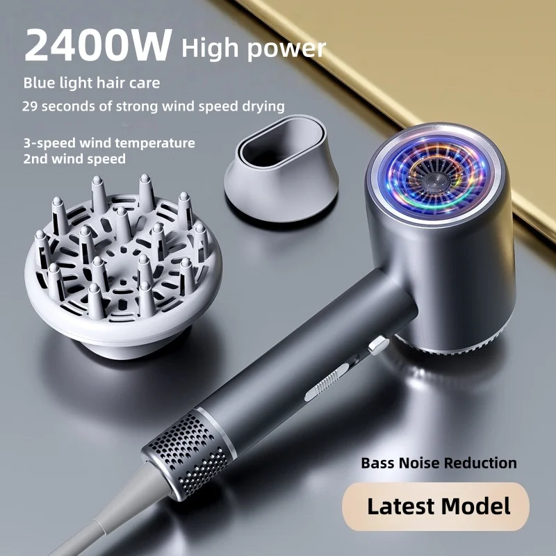 Neue Friseursalon Haartrockner EU/UK Stecker High-Power Schnell Trocknend Net Rot Blau Licht Friseursalon Hause stille Hammer Haartrockner Image