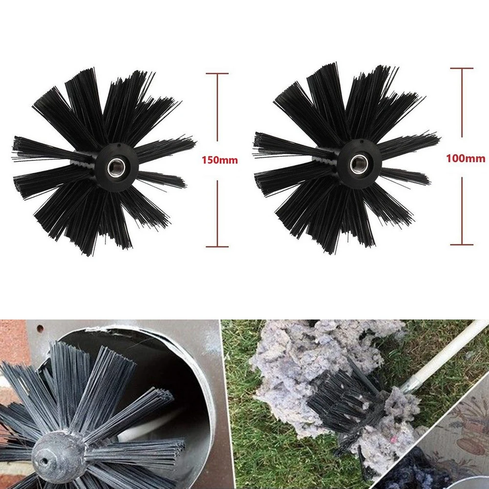 100/150mm Schornstein Pinsel Rotary Schornstein Pinsel Nylon Trockner Vent Reinigung Pinsel Schornstein Staub Entferner Reinigung Werkzeuge M8 gewinde Image