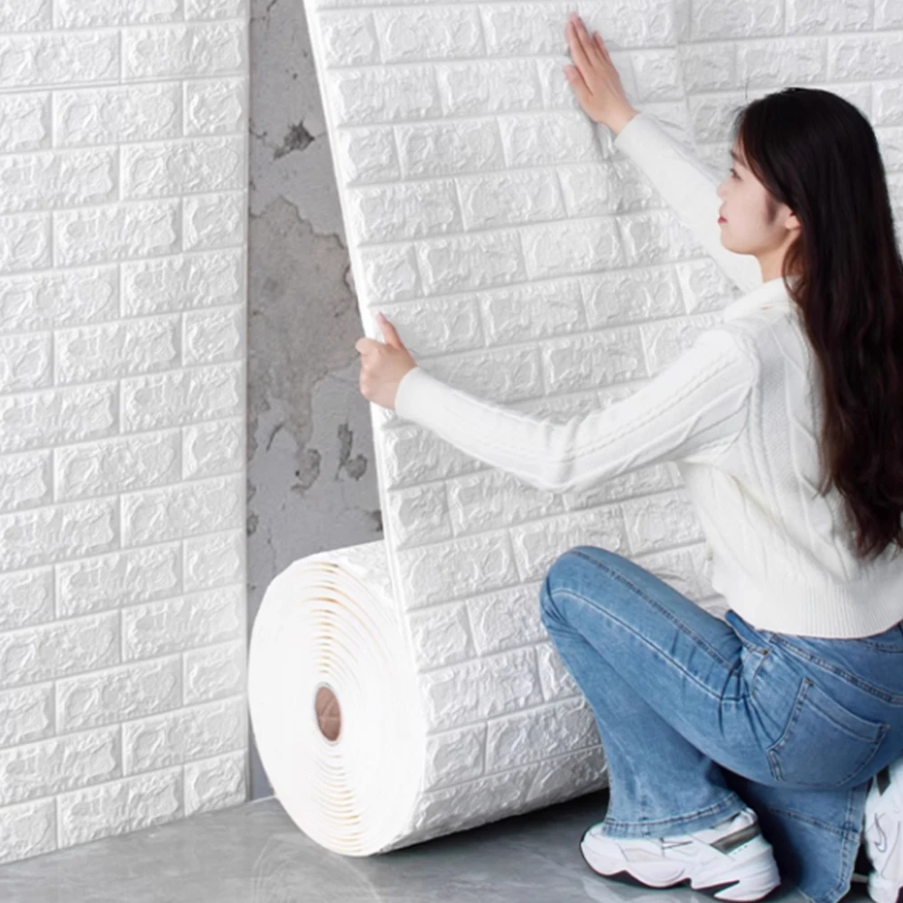 3D-Tapete, selbstklebende PVC-selbstklebende Tapete, Schlafzimmer, Wohnzimmer, Dekoration, 70 cm x 1/2/3/5/10 m, Wandhintergrund, Wand, Zuhause Image