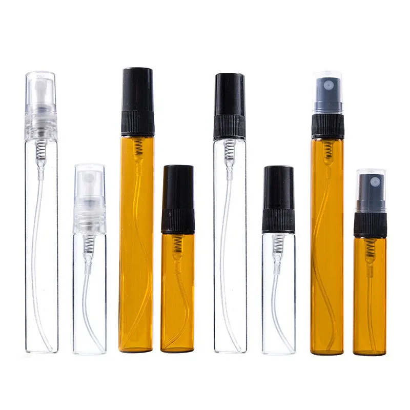 100 teile/los klares braunes Glas Parfüm Sprüh flasche Probe Sack Rohr Image