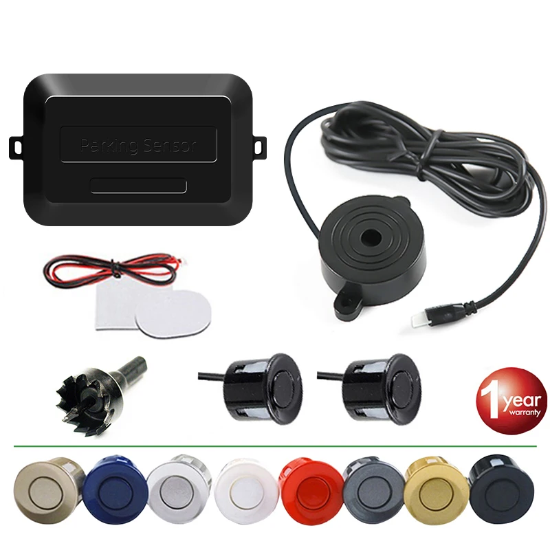 Hippcron Auto-Parksensor-Set, 2 Sensoren, 22 mm LED-Bildschirm, umgekehrtes Radar-Tonalarm-Anzeigesystem, 8 Farben Image