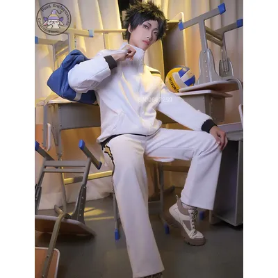 Haikyuu cosplay kostüm fukurodani akademie uniform mantel hose akaashi keiji koutarou bokuto volleyball sport kleding Image
