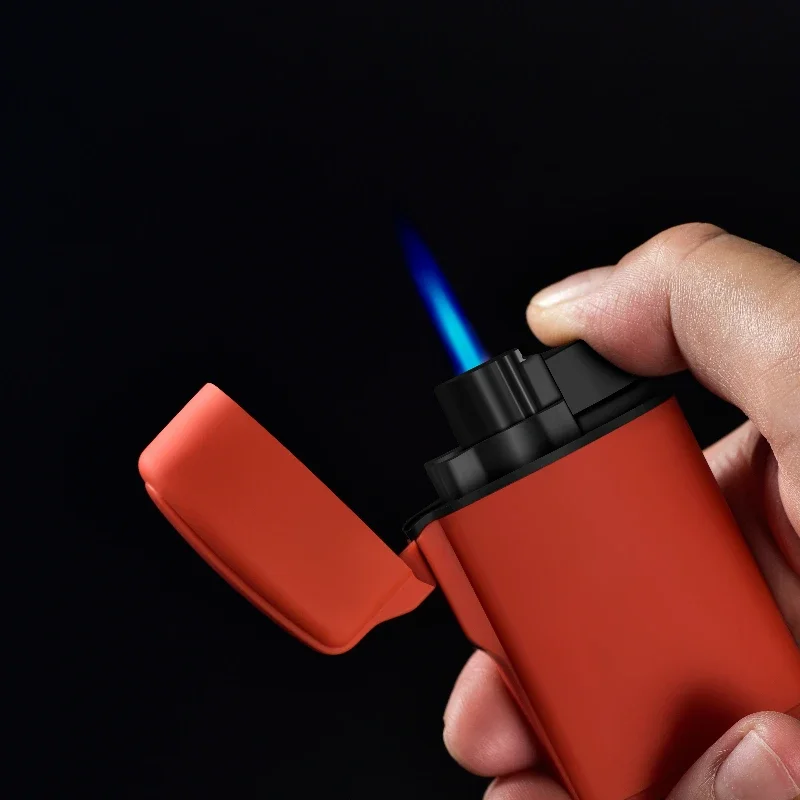 Mini-Zigarrenanzünder, Jet-Fackel-Feuerzeug, winddicht, nachfüllbar, blaue Flamme, Butan-Gas-Feuerzeug für Herren, Geschenk, Zigarettenzubehör Image