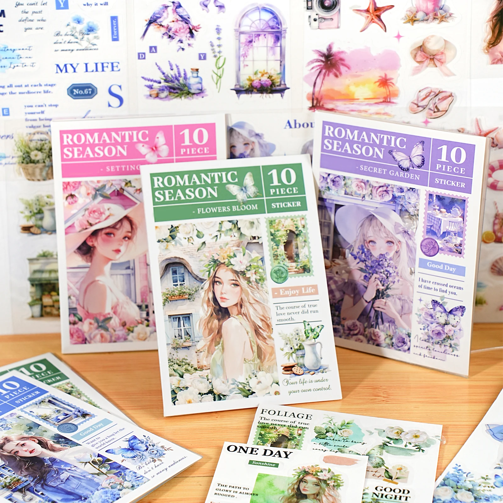 Mr. Paper 4 Style 10 Teile/beutel Romantische Saison Serie Aufkleber Buch DIY Handbuch Sammelalbum Telefon Fall Foto Rahmen Kalender Image