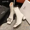 Winter Mode Kristall Chelsea Stiefel Frauen Stiefeletten Damen High Heels Casual Schuhe Sexy Pumps Goth Booties Designer Schuhe