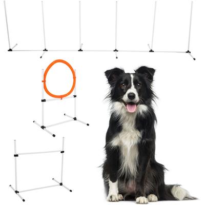 Agility-Trainingsgerät für Hunde, Verstellbare Stange, Sprunghürde, Reifenstange, Hindernisparcours