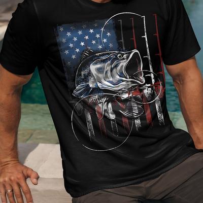 TEMU Men's 3d T-shirt - Casual & Sporty, Stretch Fabric, Machine Washable - Summer Fashion With