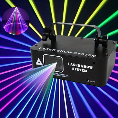 TEMU 1pc, Dj Stage Lazer Light, 500mw High Power Disco Party Lights, Support Dmx-512 Controller, Ceiling Rave Beam Projection Light For Nightclub, Bars, Home Parties, Wedding, Decorations, Xsma, New Year