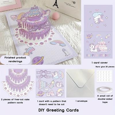 TEMU 3d Greeting Kit, - Diy Set Of 7, For Birthdays & Anniversaries, Universal For Anyone