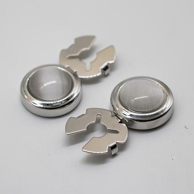 TEMU Pair Of Fashionable Copper Cufflinks For Men And Women - Elegant Round Design, Ideal For Day, Father's Day, And , Camping Accessories||metallic Finish Image