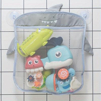 TEMU 1pc Foldable Cartoon Shower Toy Organizer, Wall Mount Hanging Storage Net Bag For Bathroom, Bathtub Clutter Sorting, Accessories Image