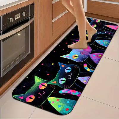 TEMU Animal Kitchen Mats - Non-slip, Machine Washable, Knit Weave, 100% Polyester, Comfortable Standing Runner Rugs For Home, Office, Sink, Laundry - Sizes Image
