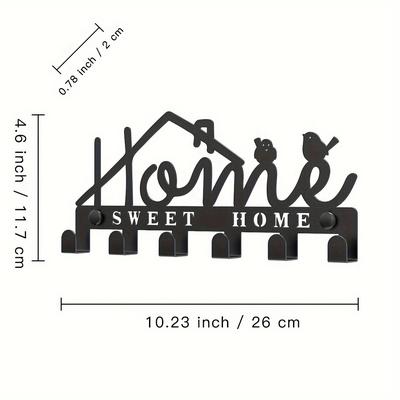 "TEMU Modern Metal Wall Mounted Key And Coat Hooks, "" Decorative Entryway Organizer, Fashion Style Rack With For Bedroom, Bathroom, Office, Hallway - 1 Piece" Image