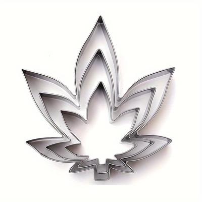 TEMU Yuhuphyllic Maple Leaf Cookie Cutters Set Of 3, Stainless Steel Biscuit Pastry Molds For Baking, Uncharged Vegetable Fruit Chocolate Cutter Shapes, Soap Mold For Diy Home Kitchen Image