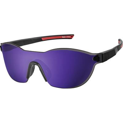 Zenni Oval Sunglasses Black With Purple Mirror Plastic Frame
