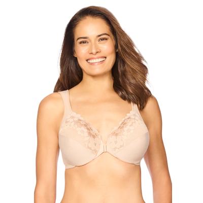 Plus Size Women's Glamorise® Wonderwire® Front-Close Cotton Underwire Bra 1241 by Glamorise in Cafe (Size 40 G)