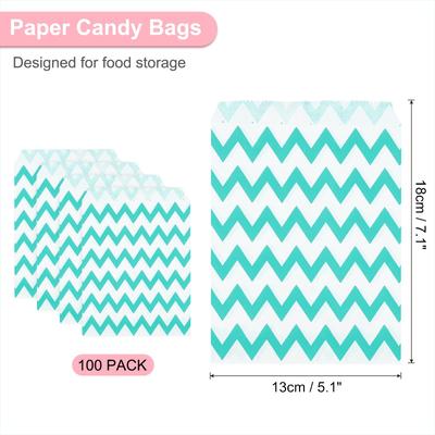 100Pcs Kraft Paper Treat Bags, Greaseproof Cookies Bag Flat Favor Bags