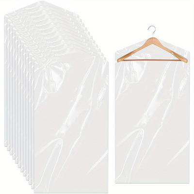 TEMU 20pcs Clear Plastic Garment For Hanging Clothes - Dustproof, Zippered For Dry Cleaning, & (24x35 )