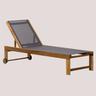 Chaise longue inclinable en bois Valerys Sklum Gris Graphite