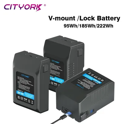 V Mount V-Lock BP-222 BP-185 BP-95 Akku BP Akku mit PD20W Kabel für Sony Camcorder Broadcast Video Light Blackmagic URSA