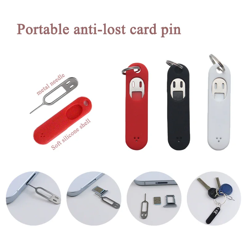 Broche de retrait de clé de carte SIM, porte-clés créatif, outil de retrait Anti-perte, accessoires adaptés à l'ouverture du plateau de carte de tablette de Smartphone