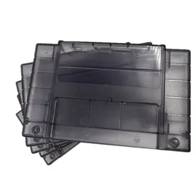 Transparent Schwarz farbe Spiel Patrone Ersatz Kunststoff Shell Für NTSC SNES spiel karte 16BIT Image