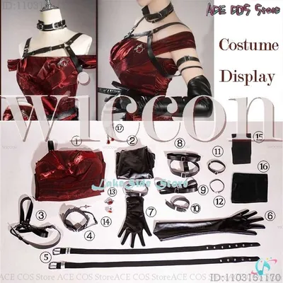 Love And Deep Space Mc's Outfit Protagonist Cosplay Kostüm Kleidung Perücke Sylus Paar Brosche Rot Sexy Kleid Halloween Party Frau Image