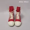 Ricks Casual Männer Schuh High Top Frauen Sneaker Qualität rot Designer Owen New Fashion Reiß verschluss dicke Sohle Plattform Canvas Ankle Boot