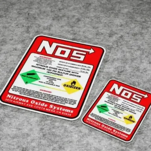 Nouveau design autocollant de course créatif NOS système d'oxyde nitreux tuné décalcomanie course vinyle motocross course peinture décorative, 15 cm