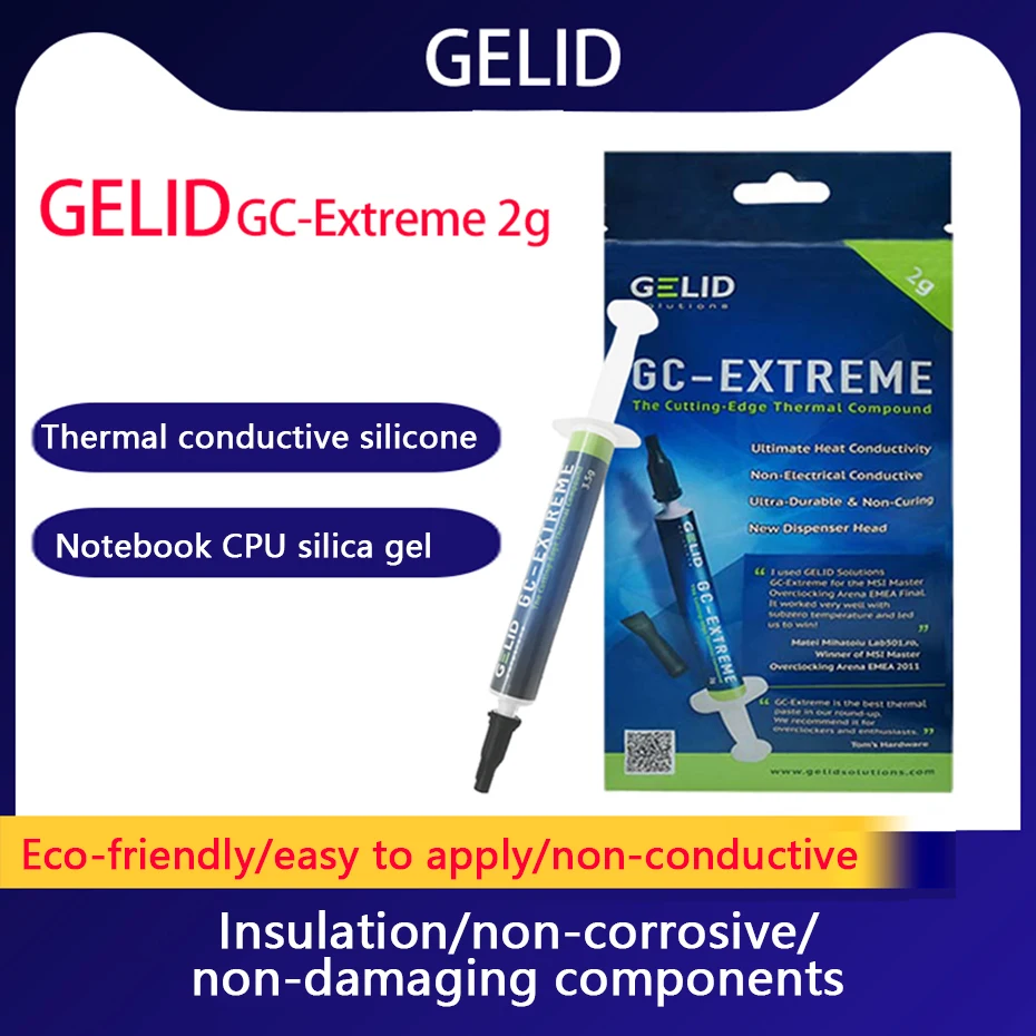 GELID GC-Extreme 1g/2g/3.5g/10g pâte de graisse thermique pour refroidisseur de processeur dissipateur thermique processeur PC GPU CPU tampon de refroidissement 8.5W/mK