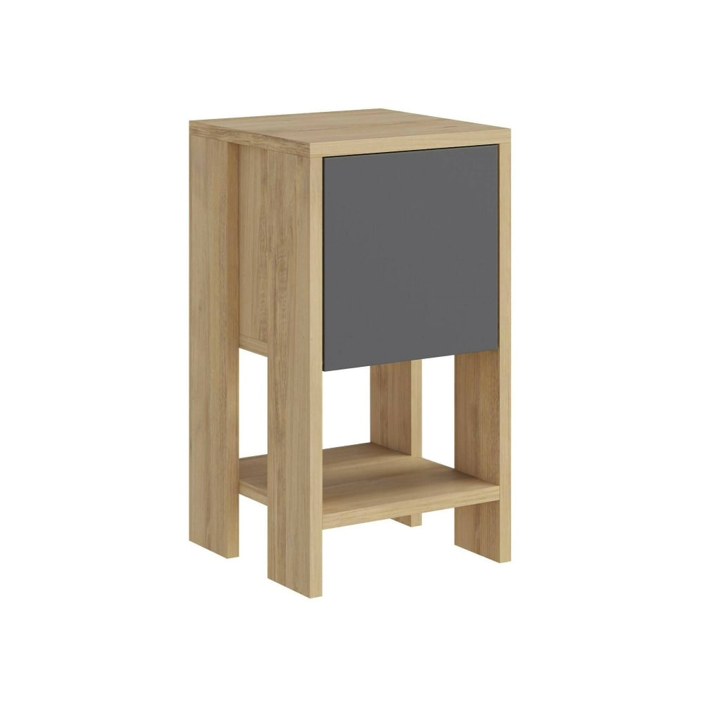 Chevet effet bois beige, anthracite 30x30 cm