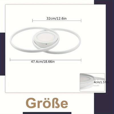TEMU White/black Round Ceiling Light Living Room - 47cm Bedroom Light Remote Control Dimmable Living Room Light Ceiling Light Modern Kitchen Light For Bedroom Ceiling Office Image