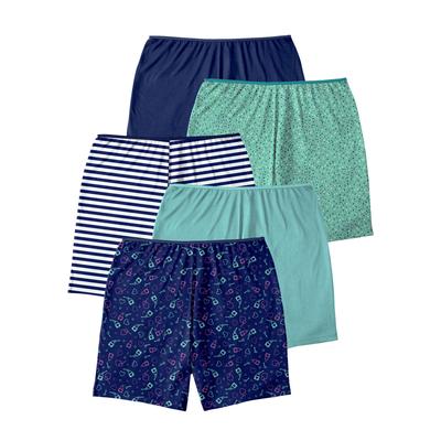 Plus Size Women's Cotton Boxer 5-Pack by Comfort Choice in Diamond Pack (Size 7) Panties