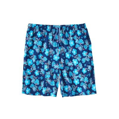 Men's Big & Tall Licensed Novelty Pajama Lounge Shorts by KingSize in Stitch Hibiscus (Size L) Pajama Bottoms