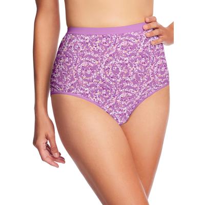 Plus Size Women's Cotton Incontinence Brief 2-Pack by Comfort Choice in Floral Swirl Pack (Size 13)