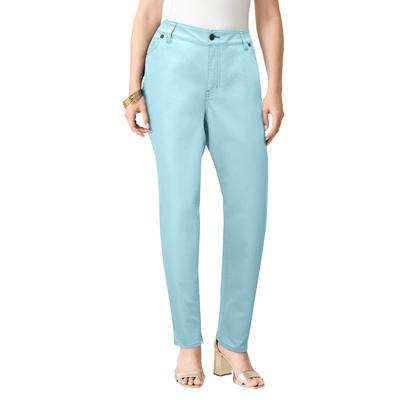 Plus Size Women's Classic Stretch Straight Leg Jean by Denim 24/7 by Roamans in Light Turq (Size 20 T)