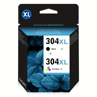 TEMU 304 Xl Ink Cartridge Compatible With 304 304xl For Amp 130, 5010 5020 5030 5032 5050, 2622 2630 2632 2633 2634 3720 3730 3733 3735 3750 3760 3762 3764 Black & Tri-color 2-pack Image