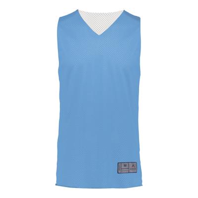 Augusta Sportswear 162 Youth Tricot Mesh Reversible 2.0 Jersey in Columbia Blue/White size Small | Polyester