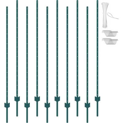 6-ft-T-Pfosten, 10er-Set, langlebige Stahlpfähle für Zäune, ideal für Gärten, Höfe, Rasenflächen, Image