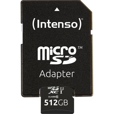 INTENSO Speicherkarte "microSDHC UHS-I Premium + SD-Adapter" Speicherkarten Gr. 512 GB, schwarz